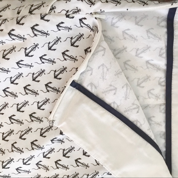 J. Crew Mini Skirt 6 Anchor Print Boating Sailing - Picture 5 of 7